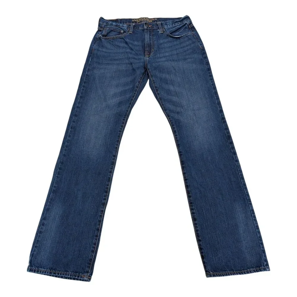 American Eagle Original Straight Airflex+ Jeans Men's 32x36 Denim StreetWear